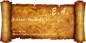 Edler András névjegykártya